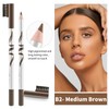 Boobeen Pack of 12 Eyebrow Pencils with Soft Brush, 2-in-1