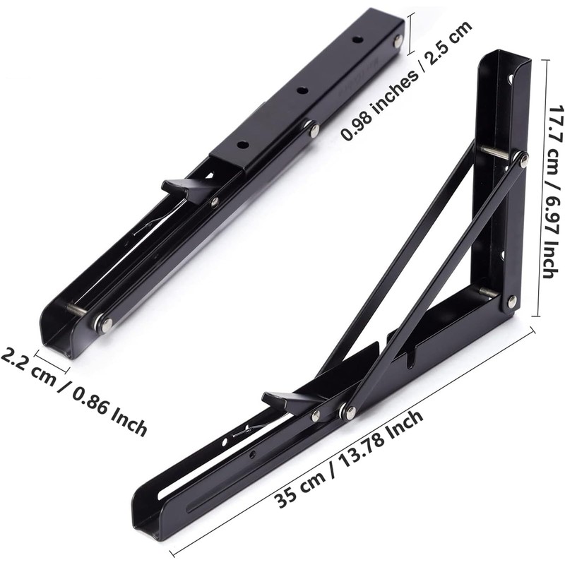 Anhoer Pack of 2 Folding Console Heavy Duty Hinges Folding