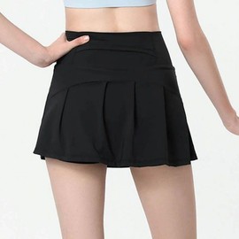 Women's All-in-One Sporty Skort for Yoga, Pilates, and Pole Dance with Drawstring 01. Black/S(44-55)