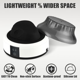 Electric Nail Polish Remover Machine, Soaking Bowl acetone proof, Acrylic Nail Remover Kit, Dip Remover for Nails, Heating Cleaner for Nail Gel (Black Style)