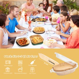 Air Fryer Parchment Paper Liner,100PCS Square Liners Disposable,Greaseproof for Fryer,Food Grade Parchment Paper Oil-Proof (6.5Inch/16cm)