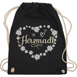 Shirtracer - Gym Bag Backpack - Compatible with Oktoberfest Bag - Herzmadl Madel Madl Girls, 01 black, Unit size