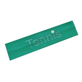 Funny Girl Designs TENNIS Rhinestone Stretch Headband (KELLY GREEN)