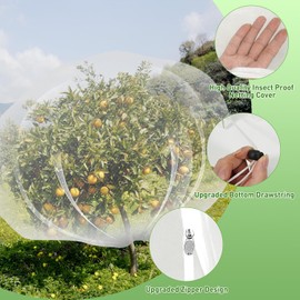 2PCS Large Fruit Tree Netting with Drawstring and Zipper, 8 x 8FT Blueberry Bush Netting Cover, Garden Bird Netting Plant Cover for Protect Plant Fruit Flower from Birds, Bugs, Cicadas, Insects