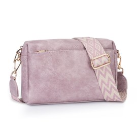 APHISON Small Crossbody Bags for Women, Triple Zip Vegan Leather Crossbody Purse Shoulder Handbags with Adjustable Strap