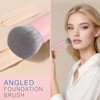 KINGMAS Foundation Makeup Brushes, Angled Kabuki Concealer Brush Under Eye
