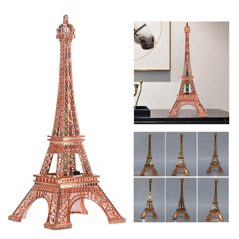 Qiilu Eiffel Tower Lamp Sparkling Tower Tower Led Light Luminous
