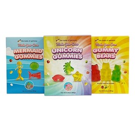 The Taste of Germany Make Your Own German Gummies Kits, Bears, Unicorn, Mermaid, 3 pack, Yellow, Green & Red