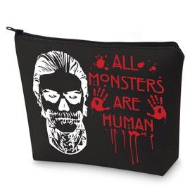 WZMPA US Horror Story Cosmetic Bag AHS Inspired Gift All Monsters Are Human Zipper Pouch Cosmetic Bag for Horror Series Lovers, monster human, Fit