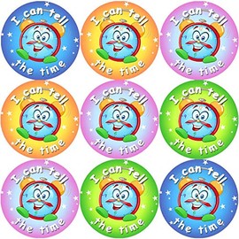 144 Telling the Time 30mm School Reward Stickers for Teachers and Parents