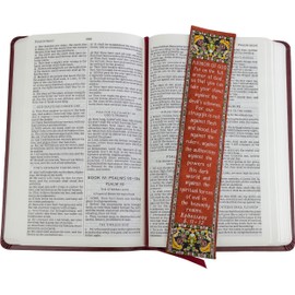 Armor of God, Woven Fabric Christian Bookmark, Silky Soft Ephesians 6:11-12 Flexible Bookmarker for Novels Books and Bibles, Traditional Turkish Woven Design, Memory Verse Gift