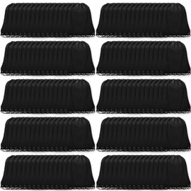 Grneric 150Pcs Drawstring Backpack Bulk Cinch Sackpack Drawstring Bags Nylon for Gym Party Trip(Black)
