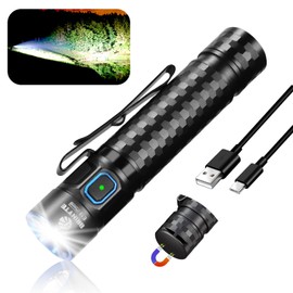 Brinyte E18 Rechargeable LED Flashlight Work Light with Magnetic Base for Hands-Free Lighting, 1200 Lumens Compact Bright EDC Pocket Light, IP68 Waterproof for Home, Outdoors, and Emergency