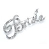 Mariell Crystal Rhinestone "Bride" Brooch Pin in Script Lettering -