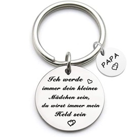 Papa Gift Ich werde immer dein kleines Mädchen sein, du wirst immer mein Held sein Keyring Best Papa Ever Jewellery Father's Day Gift Birthday Gift from Daughter to Dad