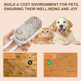 2PC Cat Steam Brushes for Indoor Cats,4 in 1 Cat Steam Brush, Rechargeable Pet Groomer Brushes for Massage, Cleaning, Shedding & Combing,Multifunctional Hair Removal Comb for Pet (Purple+White)