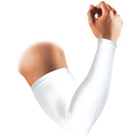 McDavid M656N Arm Sleeve, Arm Cover, Power Arm Sleeve, Compression, Sweat-Absorbent, Quick-Drying, Fatigue, UV Protection, No Logo, Pack of 1, Small, White, Sports, Daily Life, Basketball, Baseball, Running