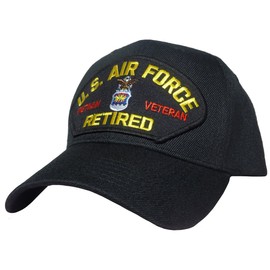 Military Productions US Air Force Vietnam Veteran Retired Cap Black