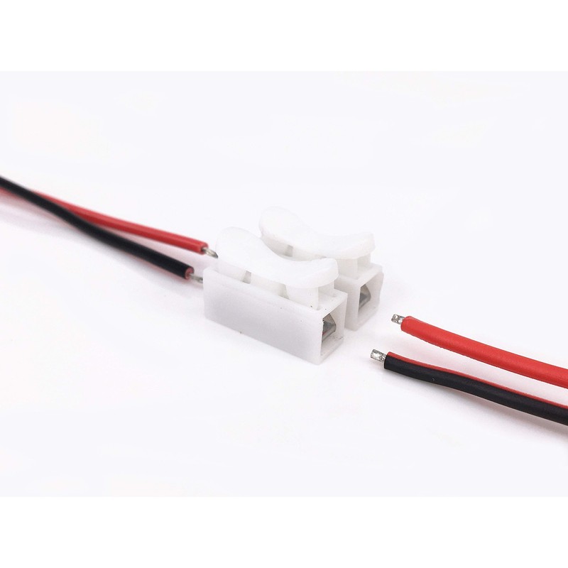 Pack of 50 White CH2 Spring Connectors, Clamp Connectors, Cable