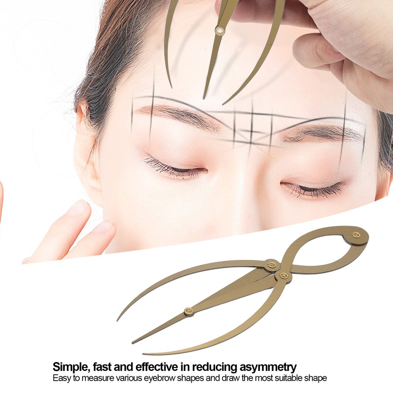 Eyebrow Ruler Multifunctional Stainless Steel 3 Point Positioning Ruler for
