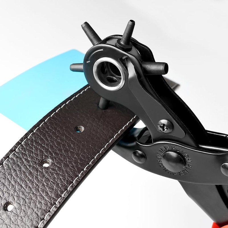 Leather Hole Punch, Belt Hole Puncher for Leather, Revolving Punch
