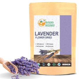 Herbs Botanica Organic Dried Lavender Flower Buds - Edible for Herbal Tea, Aromatic Bliss for Wellness. Pure, Natural and Calming Perfect for Aromatherapy and Crafts 3.5 oz