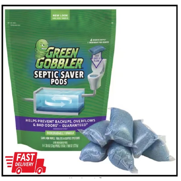 Green Gobbler Septic Saver Enzyme Pacs Rapid Paper Dissolver Clog