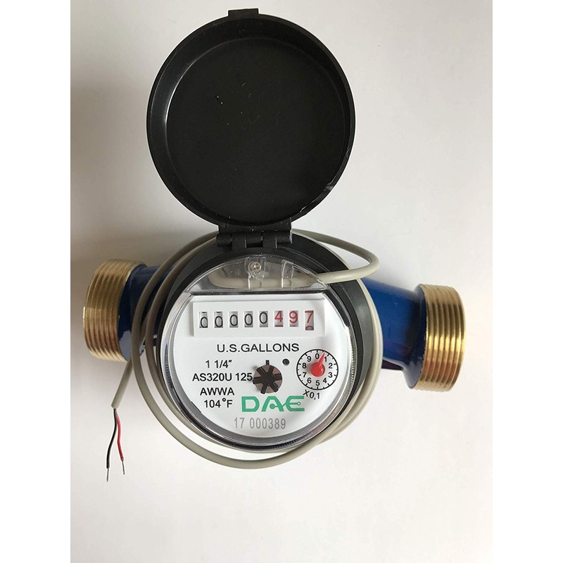 DAE AS320U-125P 1-1/4" Water Meter with Pulse Output, Measuring in