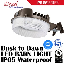 Elitexcel LuminaGuard 43W LED Dusk to Dawn Barn Light, Dark Bronze, 1-Pack
