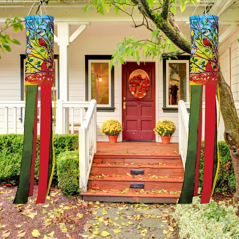 YMYIELD Tree Birds Windsock 40 Inch Durable Outdoor Hanging Decoration