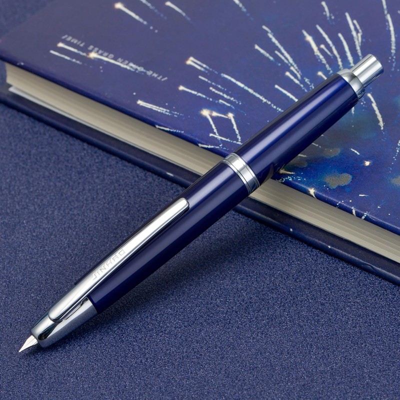 Wikult Jinhao 10 Press Fountain Pen with Box, Dark Blue