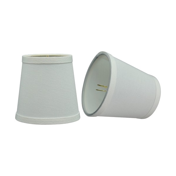 Aspen Creative 32722-2A, Small Hardback Empire Chandelier Clip-On Shade, White,