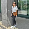 LECONI LE0074 Women's Small Shoulder Bag Natural Soft Leather Handbag