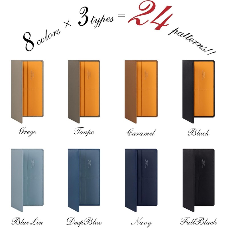 HANATORA LongSA02 Genuine Leather Long Wallet, Italian Leather, Bifold Wallet,