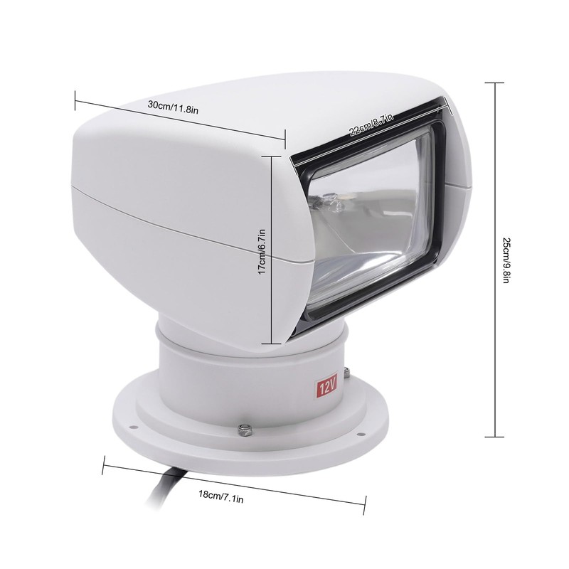JAYGOVAN Remote LED Searchlight Marine LED Spot Light for Boat