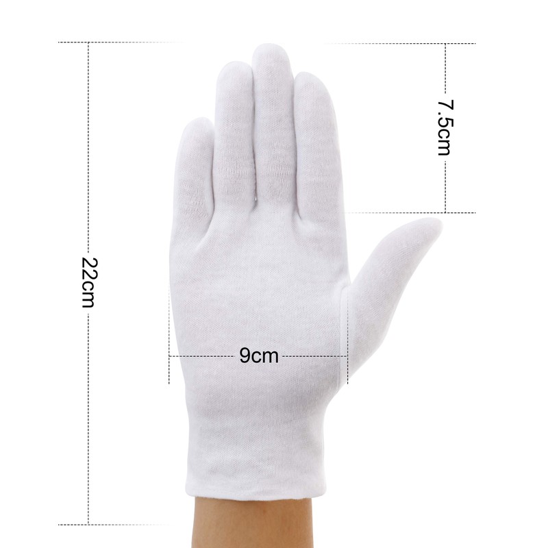 Incutex 1 pair of white cotton gloves moisturising, cloth gloves