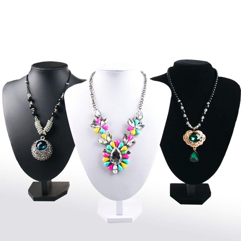 MINGZE Display Stand, 22 cm High Black Velvet Jewelry Organizer