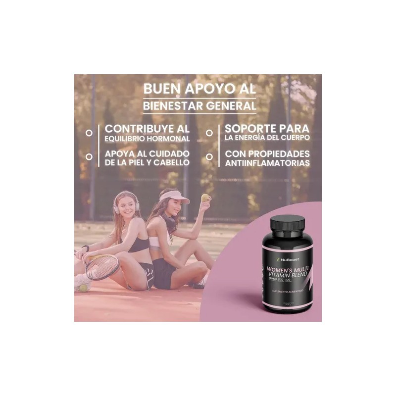 Multivitamínico Mujer 120 Cápsulas Nuboost Vitaminas Sabor Sin sabor