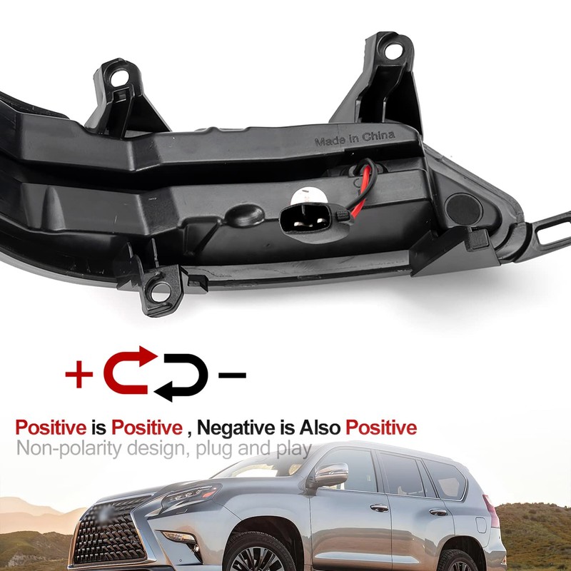 NSLUMO Sequential LED Side Mirror Marker Lights Compatible w/Lex'us GX460