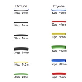 Skweawert 530pcs 12 Sizes Thickened Wire Heat Shrink Tubing Kit Multi Color Pre-Cut Assorted Sleeving Tubes Low-Voltage Insulated for Mobile Phone Data Cable Repair DIY