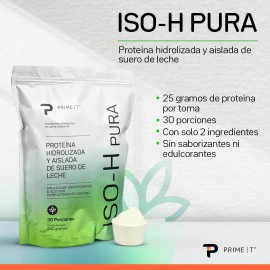 Protena Aislada e Hidrolizada Iso H Pura Primetech, 30 Serv con 25 gr de protena de alta calidad, sin nada agregado, totalmente pura, de fcil...      