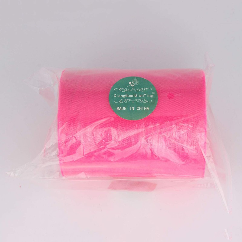 Fluorescent Red Tulle Roll Spool 6 Inch x 100 Yards