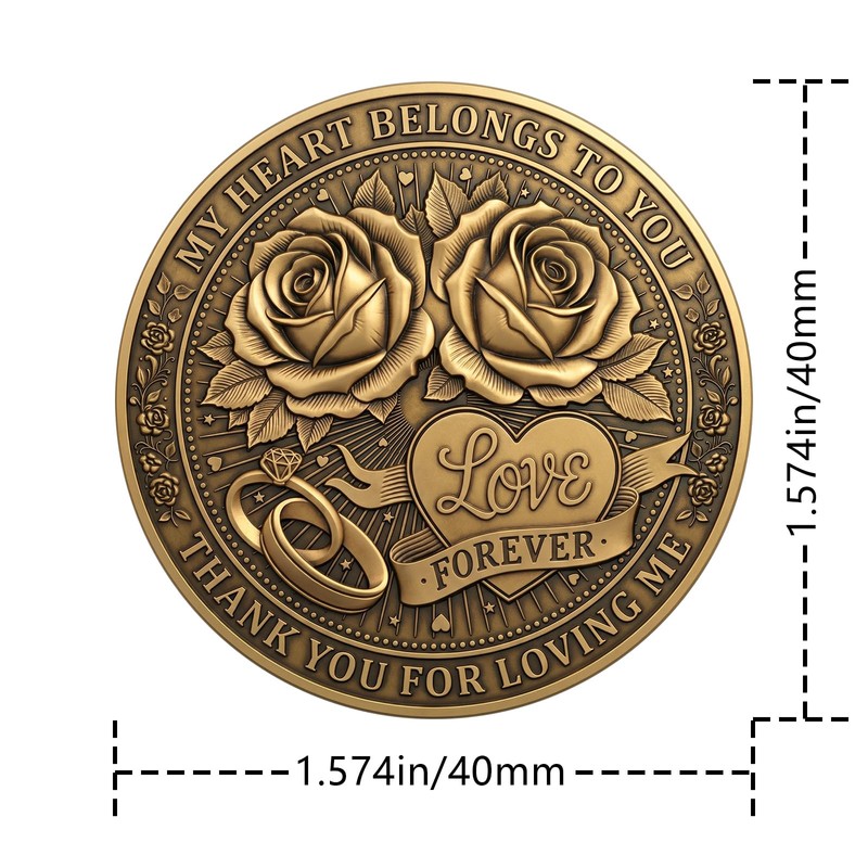 Romantic Keepsake Coin for Couples – Double-Sided Engraved Love Token