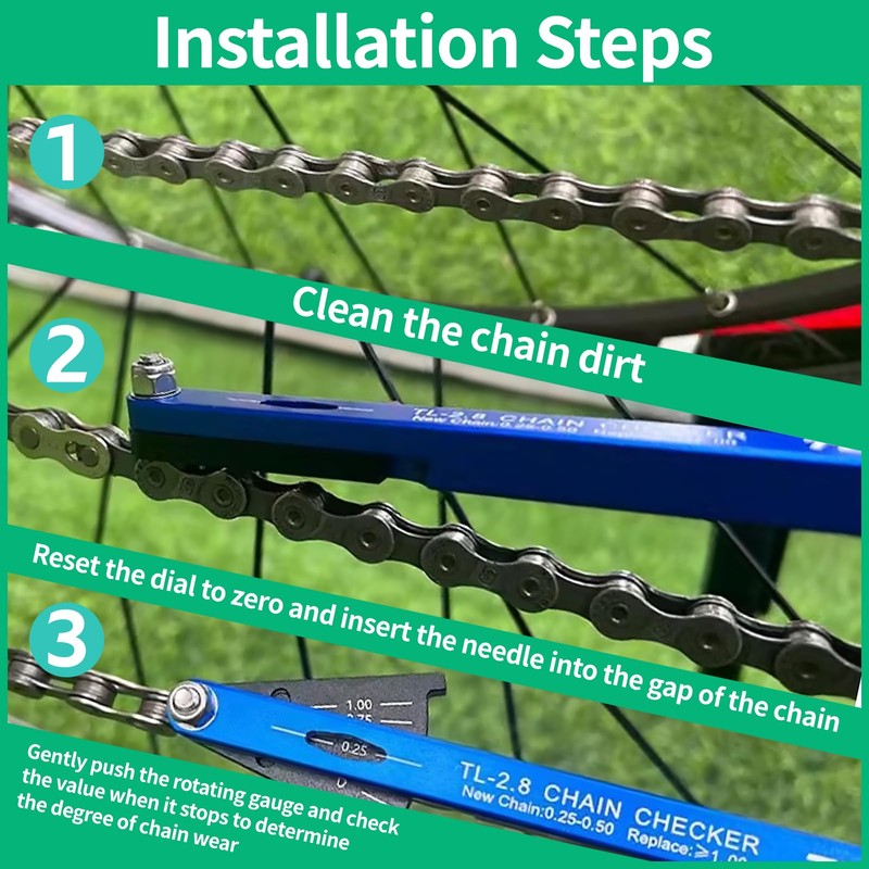CLKE Bike Chain Tool, Chain Checker Tool, Chain Wear Tool