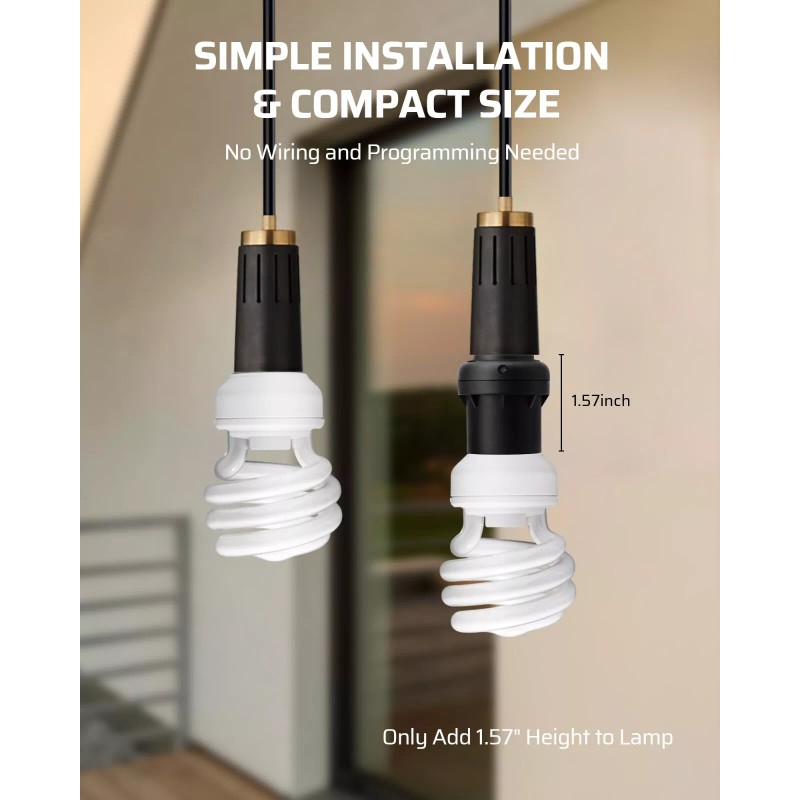 DEWENWILS Dusk to Dawn Light Bulb Sockets Light Sensor Socket