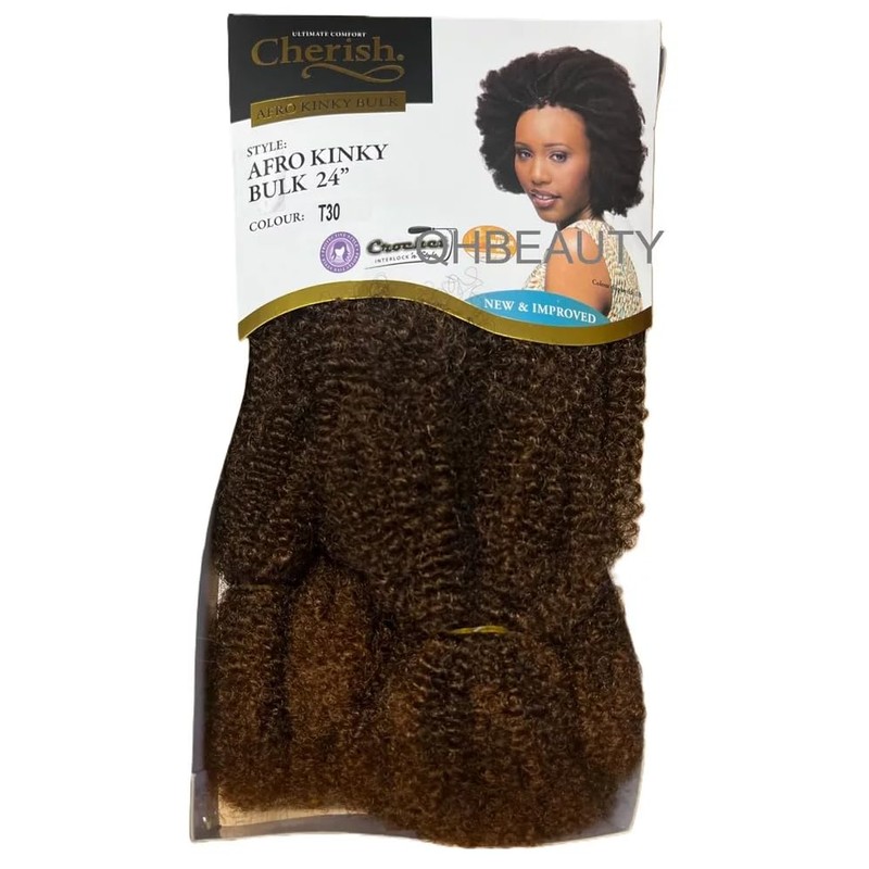 Cherish Afro Kinky Bulk Braiding Hair Extensions, 24 Inches, Colour