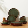 Pokini Stoneware Dinnerware Sets, Ceramic Plates and Bowls Set, Microwave