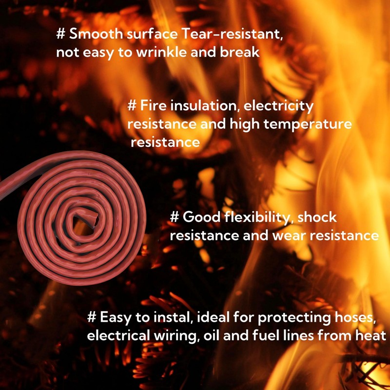 3/4"(20mm) ID Heat Shielded Fire Thermo Armor Fire Sleeve Silicone