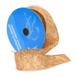 Berwick Monofilament Edge Parisian Craft Ribbon, 1-1/2-Inch Wide by 25-Yard Spool, Gold