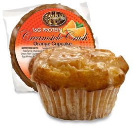 High Protein Fat Free Creamsicle Crush Orange Cupcake